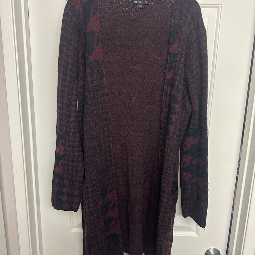 Forever 21 Red and Black Cardigan Sweater